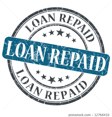 loan repaid blue round grungy stamp isolated on white background 12768410