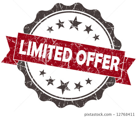 Limited OFFER red grunge vintage seal isolated on white 12768411