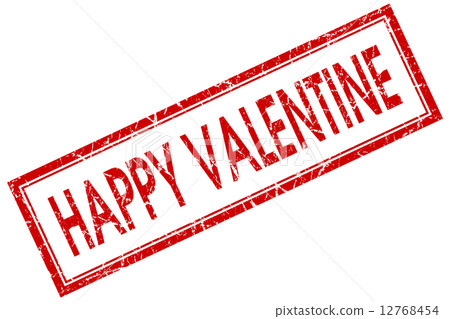 Happy Valentine red square grungy stamp isolated on white background Happy Valentine red square grungy stamp isolated on white background 12768454