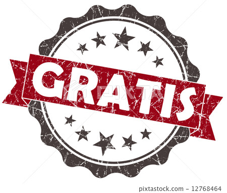 GRATIS red grunge vintage seal isolated on white 12768464