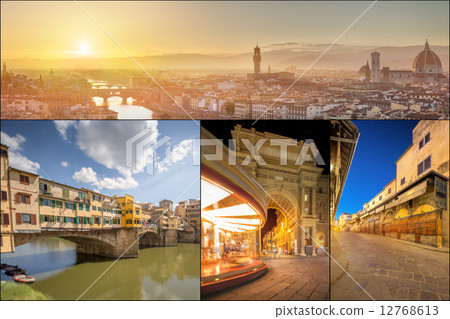 collage with images of Florence, Italy 12768613