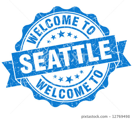 welcome to Seattle blue vintage isolated seal 12769498
