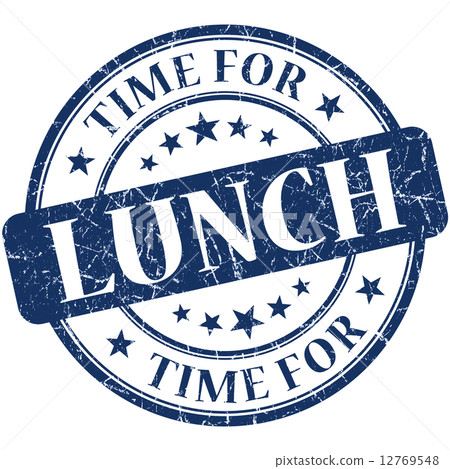 Time for lunch blue round grungy vintage isolated rubber stamp 12769548
