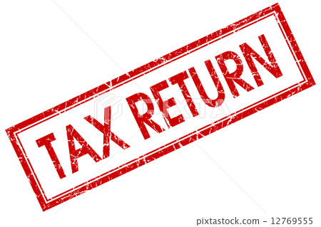 Tax return red square grungy stamp isolated on white background Tax return red square grungy stamp isolated on white background 12769555