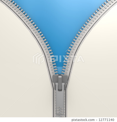 Isolated zipper with blue background Isolated zipper with blue background 12771140
