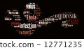 Ebola virus pictogram on black background 12771235