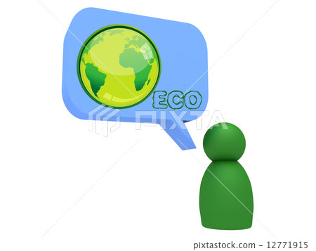 character with eco bubble character with eco bubble 12771915