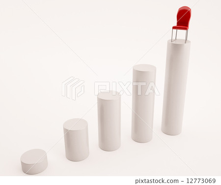red chair on top success graph 12773069