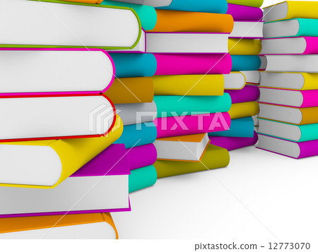 multiple stack of colorful books multiple stack of colorful books 12773070