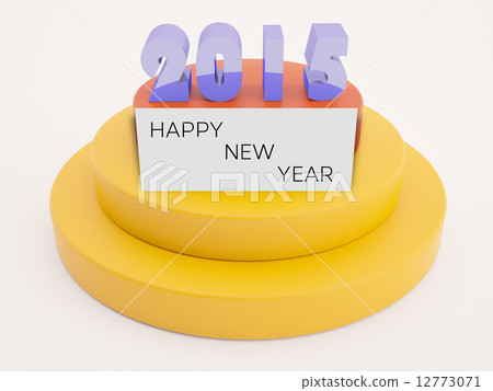 2015 text with happy new year on card 12773071