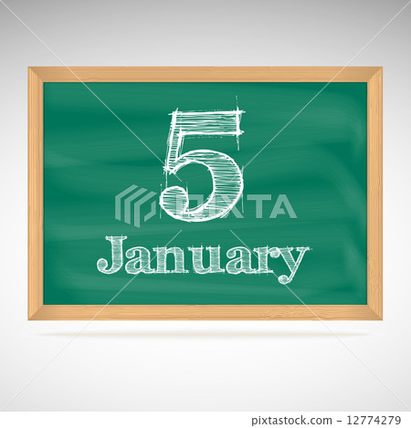 January 5, inscription in chalk on a blackboard 12774279