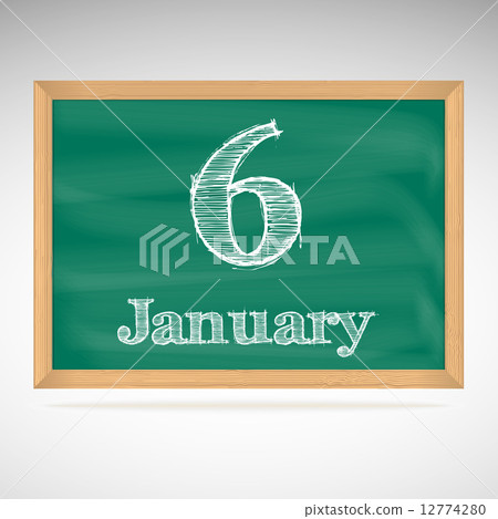 January 6, inscription in chalk on a blackboard 12774280