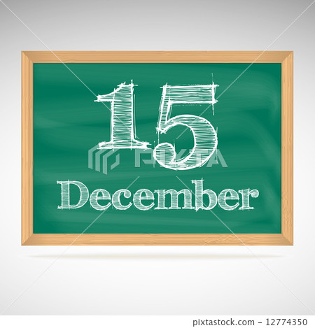 December 15, inscription in chalk on a blackboard - Stock Illustration ...