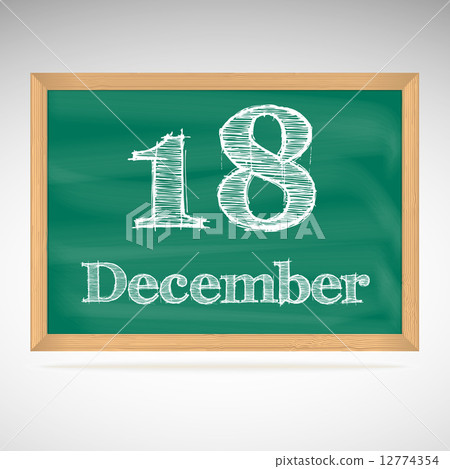 December 18, inscription in chalk on a blackboard 12774354