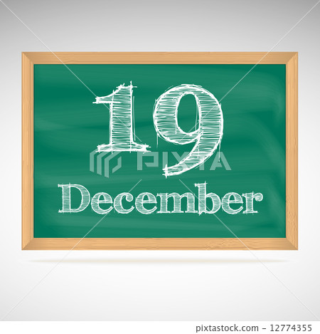 December 19, inscription in chalk on a blackboard 12774355