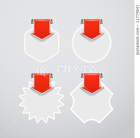 Vector shopping labels templates with red arrows 12774641