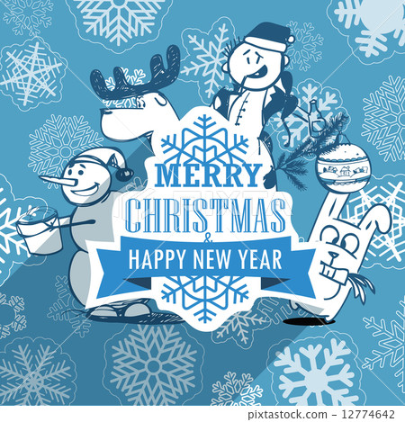 Christmas greeting card with Christmas persons Christmas greeting card with Christmas persons 12774642