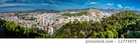 Panorama of Malaga city, view from the Gibralfaro fortress 12774975