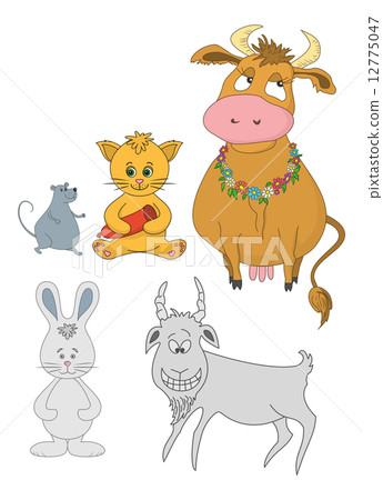 Set cartoon animals 12775047