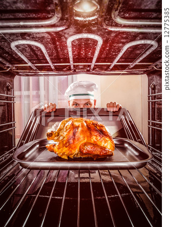 Cooking chicken in the oven. Cooking chicken in the oven. 12775385