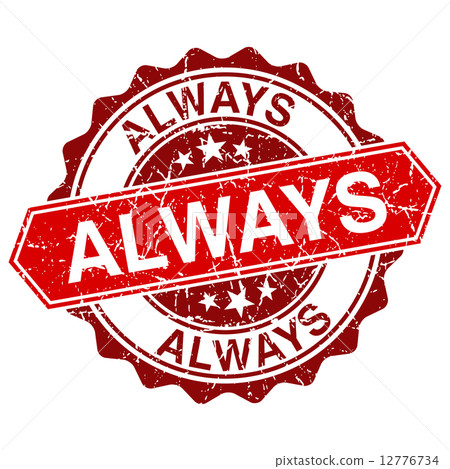 Always red vintage stamp isolated on white background 12776734