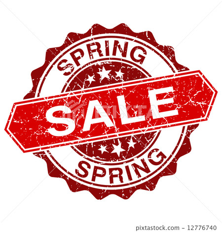 Spring sale red vintage stamp isolated on white background Spring sale red vintage stamp isolated on white background 12776740