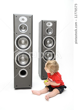 baby and speakers baby and speakers 12778573