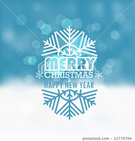 Christmas greeting card. Snowfall on Winter 12778704