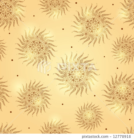 Seamless Texture with Abstract Swirl Suns 12778918