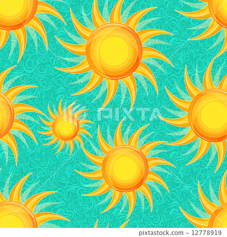 Shiny Glowing Sun Seamless Background 12778919