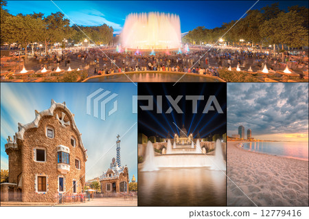 Collage of beautiful Barcelona 12779416