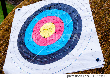 A used archery target A used archery target 12779418