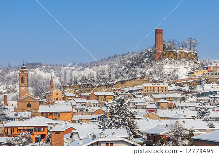 Small town under the snow. Small town under the snow. 12779495