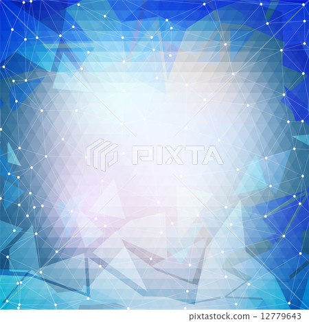 Colorful blue geometric background, abstract triangle pattern vector 12779643