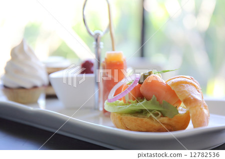 Canapes with smoked salmon Canapes with smoked salmon 12782536