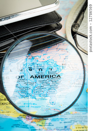 Image of magnifier grass on world map. Image of magnifier grass on world map. 12786569