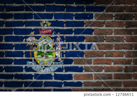 Brick wall texture with flag Brick wall texture with flag 12786651