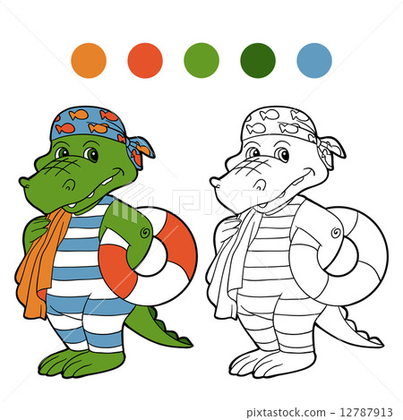 Coloring book (crocodile) 12787913