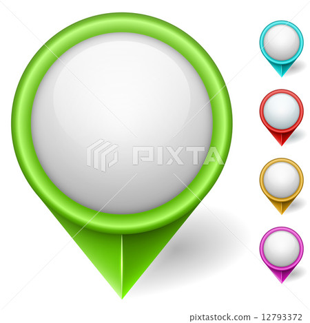 Map position pointer color vector set 12793372