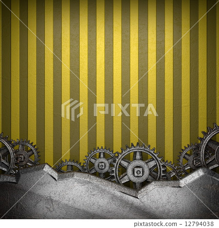 gear wheels on yellow background gear wheels on yellow background 12794038