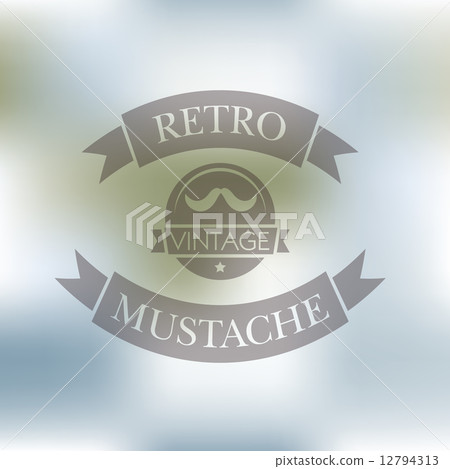 Hipster blur retro vintage label background with mustache 12794313