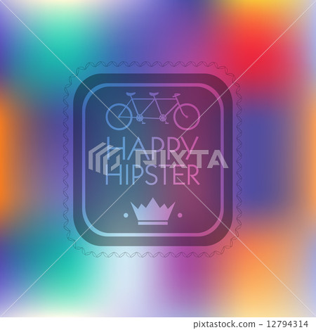 Hipster blur retro vintage label background with bicycle and crown Hipster blur retro vintage label background with bicycle and crown 12794314