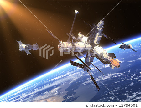 Spacecraft Soyuz And Space Station 12794501