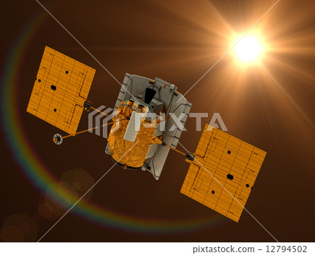 Space Station "Messenger" Flying Towards The Sun 12794502