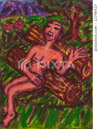 Man resting in nature Man resting in nature 12796427