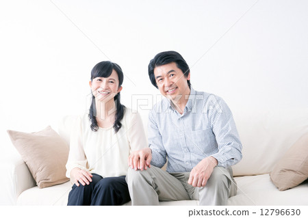 Stock Photo: middle and old aged, married couples, husband and wife