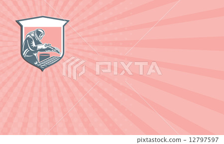 Business card Sandblaster Sandblasting Hose Shield Retro 12797597