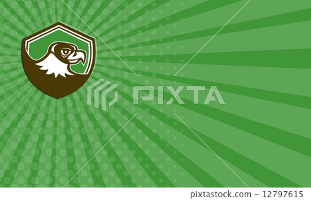 Business card Falcon Head Side Shield Retro Business card Falcon Head Side Shield Retro 12797615