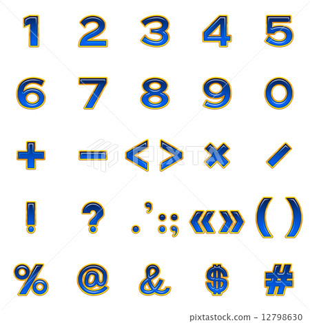 Set of numbers and signs, buttons Set of numbers and signs, buttons 12798630