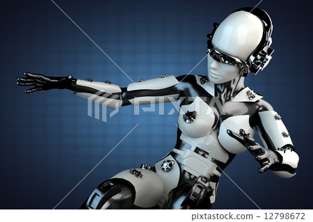 woman robot of steel and white plastic woman robot of steel and white plastic 12798672